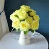 Gorąca sprzedaż 10 głów Melaleuca roses bukiet jedwabny sztuczny bukiety róża kwiat ślub świąteczny dekoracja walentynkowa prezent ślubny różowy
