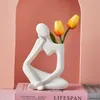 VASES THINTER VASE CERAMICS THINKER FLOWER CONTERER装飾的なデスクトップ思考者の姿