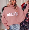 Camisetas de punto para mujer Suéter navideño de cuello alto para ropa de mujer Otoño e invierno Mangas de murciélago holgadas con una chaqueta tipo suéter 1x