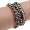 Chaîne Mtilayers Rock Spikes Rivet Chaînes Gothique Punk Large Manchette Bracelet En Cuir Bracelet 2021 Mode Hommes Bracelets Bijoux PS Dhgarden Otksy