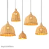 Pendant Lamps Chinese Handmade Rattan Weaving Lights Dinning Room Cafe Hanging Home Decor Bamboo Led Lamp LuminariaPendant