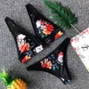 Damen Bademode Frauen Sommer zweiteiliges Set Blumendruck Bikini Set weiblich sexy Badeanzug Beach Wear Sommer lose Größe Badeanzug XS-8XL 230418