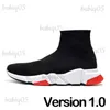 Designer sock shoes men women Graffiti White Black Red Beige Pink Clear Sole Lace-up Neon Yellow socks speed runner trainers flat platform sneakers T231118