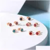 Stud Dfe270m Classic Cubic Zirconia Rose Gold Color Stud Earrings For Women Simple Womens Earing Accessories Fashion Jewelry Dhgarden OT1CE