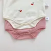 Barboteuses Startist été bébé vêtements enfant en bas âge filles body cerise une pièce avec chapeau 230418