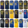 Wydrukowane miasto koszykówki Stephen Curry Jerseys 30 Chris Paul 3 Klay Thompson 11 Draymond Green 23 Kevon Looney 5 Andrew Wiggins 22 Niestandardowe nume