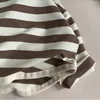 T-shirts Spring Autumn Children Casual T Shirt Loose Kids Striped T Shirts Cotton Tee Boys Girls Long Sleeve Tops Baby Clothes 230418