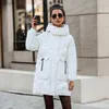Women's Down Parkas 2023 Fashion New Bright Fabric Thick Warm Winter Jackets Women's Cotton Padded Coats Mid-Length Autumn Fe Parkas OuterwearL231118