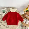 Pullover 7607 Baby Sweater 2023 Autumn and Winter Christmas Tree Girl's Jacquard Tops 231117