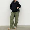 Pantaloni da donna Capris Donne che corse pantaloni da carico y2k harajuku sciolto gamba larga joggers pantaloni femminile hip hop a colori solidi oversize pantaloni 230417