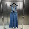 Casual Dresses BORVEMAYS 2023 Spring Summer Fashion Trend Sleeveless Solid Color High Waist Zipper Backless Denim Dress Women WZ769