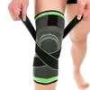 膝パッドフィットネスランニングサイクリング包帯サポートブレースエラスティックスポーツ圧縮パッドスリーブ-XLグリーン