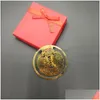 Party Favor Double Happiness Gold Bookmarks Metal With Gift Box Chinese Souvenirs Stationery Pendant Gifts Favors Za1341 Dro Dhy6X