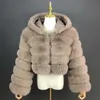 Manteau de fourrure en fausse fourrure pour femmes avec capuche manteau d'hiver pour femmes manteau de fourrure pour femmes Style de vente réel vêtements courts pour femmes 231117