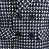 Pakken voor kinderen met Houndstooth-formele pakset Jongens Bruiloft Verjaardagsfeestje Prestatiekostuum Kinderen Double Breasted Blazer Broekkleding 231117