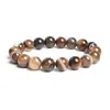 Strand 10MM Natural Stone Beads Bracelet Round Tiger Eye Agates Jaspers For Men Women Elastic Rope Handmade Jewelry