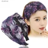 Bandeaux HongBiTu femmes épingle à cheveux à larges bords dentelle fleurs rayures chapeaux antidérapant coincé bandeau H016L231118