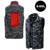 Men's Vests S-8XL USB Electric Heated Vest Intelligent Heating Waistcoat Thermal Warm Clothing Outdoor Camping Hiking Heated Jacket 231117