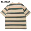 Mens Tshirts Lenstid Summer Men Kort ärm Tshirts Hip Hop Standed Print Basic Tshirts Harajuku Streetwear Fashion Casual Cotton Tops Tees 230418