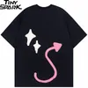 T-shirt maschile da uomo maglietta streetwear maglietta da corno diavolo stelle scheletriche finger t-shirt grafico Cotton harajuku maglietta estiva hip hop tops 230418