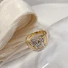 Luksusowy vintage puste kwiat Pierścień damski 585 Rose złoto+srebrny dwa kolory codziennie świąteczny moda biżuteria biżuteria biżuteria