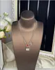 Pendant Necklaces Red Diamond Hollow perfume Bottle Bag Chain Necklace 46 cm long