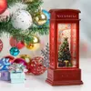 Cabina telefonica per decorazioni natalizie Telefono con pupazzo di neve di Babbo Natale con luci a LED Ornamenti da tavolo Regalo per bambini 231117