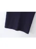 Women's Tanks Camis PUWD Women Causal Navy V Neck Lace Slim Summer Fashion Ladies Sweet Female Knitted Soft Cotton Solid Color Top 230418