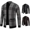 Herrtröjor Casual Men's Cardigan Basic Striped Mönstrad ungdomsverksamhet Formell smal passform tröja slitna långärmad vneck krage jackor 231117