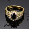 Anelli a fascia Vintage femminile nero ovale anello di cristallo fascino oro colore fedi nuziali per le donne promessa sposa fiore anello di fidanzamento AA230417