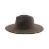 Beret Hats for Women Hat Man Mężczyzna Fedoras Zima Zima Big Brim 9,5 cm pasek pasowy Casual Solid Panama Cap Sombrero Hombre