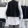 رجال الرجال الرجال بلا أكمام صدرية harajuku techwear الهيب هوب جيوب كبيرة v-neck