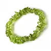 Strand äkta 8mm naturlig peridot olivin kristall oregelbunden pärla stretcharmband för kvinnliga kvinnliga droppar