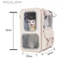 Cat Carriers Caixas Casas Pet Carrier Bag Pets Mochila Dupla Ombro Outgoing Carry Cats Viagem Respirável Filhote de Cachorro Sacos Suprimentos Q231117