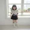 ポロス2023夏の子供の服のかわいい波のドット小さな新鮮なジャケット韓国のエクスキット刺繍熊女の子ベビーTシャツキッズ230417