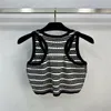 Women's T-Shirt Designer 23SS Summer Women Tee Knits T shirts Tops With Letter Girls Vintage Crop Runway Scoop Neck Striped Stretch Sleeveless Pullover Shirt Camisole