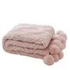 Blankets Soft Solid Color Chunky Knit Blanket Throw Chenille Knitted Wool Ball Decorative Air Conditioning Nap Quilt Sofa Cover