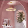 Lampadari Alce dorato Buckhorn Lampadario a soffitto Arredamento Soggiorno Camera da letto per bambini Cucina Isola Illuminazione Lampada a sospensione a LED rotonda in ferro battuto