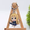 K-on !! Nyckelring 10 stilar dubbelsidiga akryl tecknad nyckelkedja hänge anime tillbehör Chibi Keyring Hot Sale Fashion Jewelrykey Chains Key Chain Pendant Anime