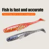 Soft Lures 0.8g 52mm T Tail Jigging Fishing Lures Wobblers Tackle Double Color Bass Pike Aritificial Silicone Swimbait FishingFishing Lures silicone lures