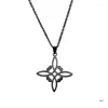 Anhänger Halsketten Fashion Chic Celtic-Symbol Halskette Witchs-Knoten für Damen Herren Edelstahl Glücksschmuck