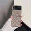 Najlepsze designerskie poszyjanie krawędzi Fashe Telefon dla Samsung Galaxy Z Flip 5 4 3 5G Z Fold 5 Z Fold3 4 Luksusowe PU skórzane wstrząsy odporne na pełną ochronę 2822kf8