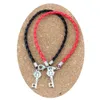 50pcs/lots leather Bracelet Antique silver Benedict Medal Cross Key Religious Charms Pendants (red & black)