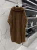 Parkas casaco cashmere quente designer moda inverno feminino maxmaras elegante teddy bear contorno grão alpaca lã corte médio longo