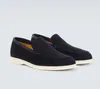 Men casual shoes loafers low top suede leather oxfords Loros-x-Pianas Moccasins summer walk loafer slip on loafer rubber sole flats with box 38-46