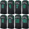 Maillot de basket imprimé City Jayson Tatum 0 Al Horford 42 Derrick White 9 Payton Pritchard 11 Kristaps Porzingis 8 Jaylen Brown 7 Nom personnalisé Numéro Homme Femme