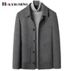 Misturas de lã masculina jaquetas de lã outono inverno sólido sobretudos de lã macia trench coat homem fitness simples topcoats 19649 231201