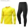 Collectable New Men's Adult Soccer Goalkeeper Uniform Protective Sponge long Seve Kid Training Football Goalkeeper Soccer Jersey Top Pants Q231117