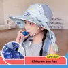 CAPS HATS BARN SUN HAT JUSTERABLE - Outdoor Toddler Swim Beach Pool Hat Kids Upf 50 Wide Brim Chin Strap Summer Play Hat 230418