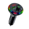 CAR F14 FM Transmitter for Car BT 5.0 Dual USB Charger Handfree Calling 7 Colors LED LED Backlit Music Radio Adapter